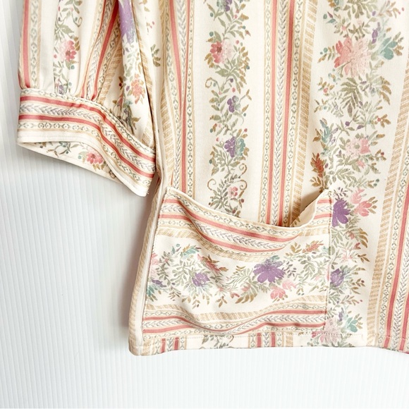 Vintage 1970s Prairie Boho Hoppie Floral Blouse - Picture 3 of 7